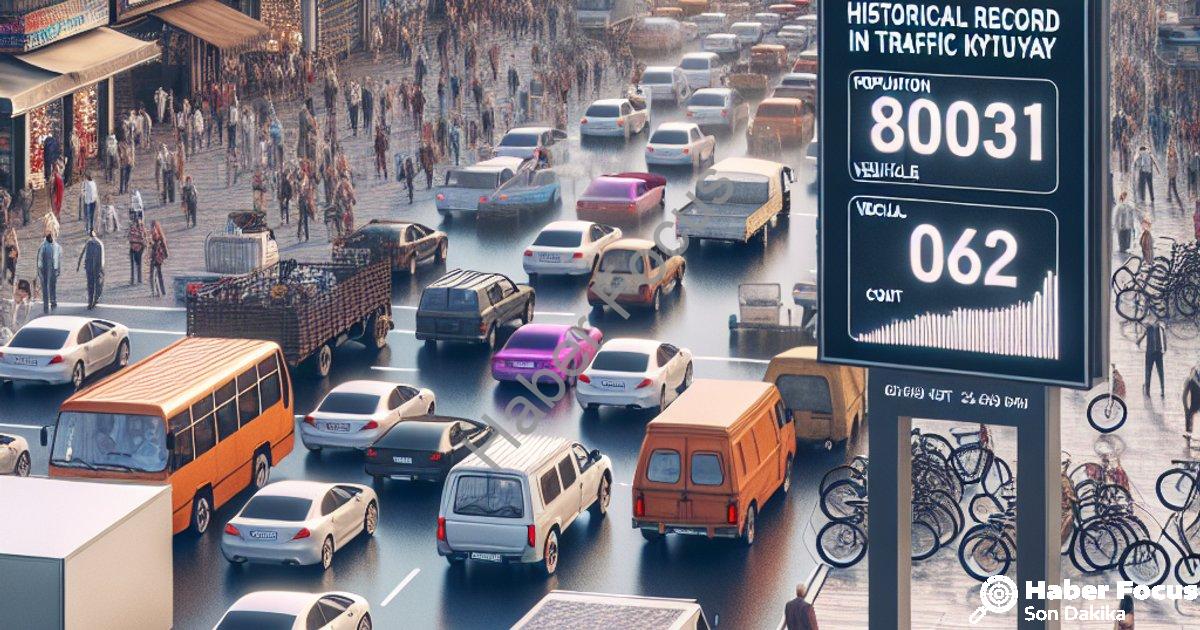 "Kütahya'da Araç Sayısı Nüfusu Solladı: Trafikte Tarihi Rekor" başlıklı haber için fotorealistik, pr